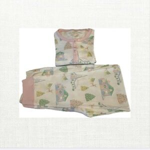 TBBC Holiday Pajamas Size 14 Pima Cotton Christmas Village Sweet Dreams Set